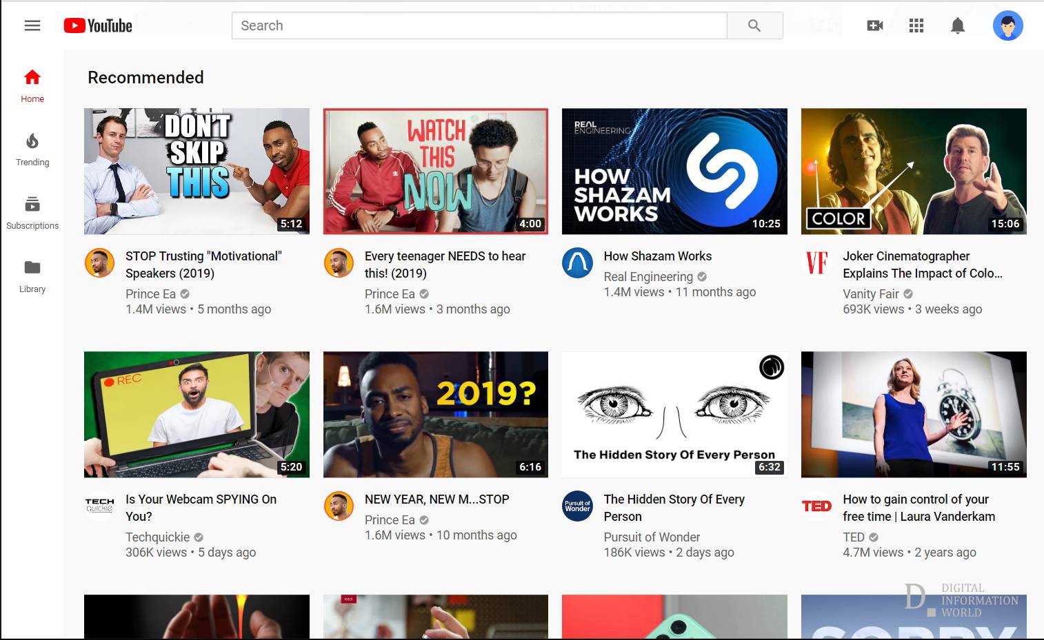 youtube-homepage-recommendation